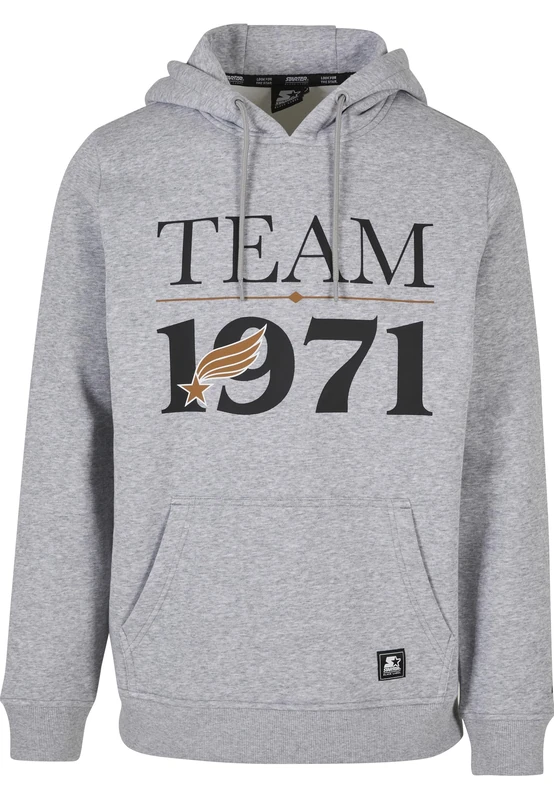 Starter Black Label Men's Starter team 1971 Hoody Hooded Sweatshirt, Heathergrey, - Image 1
