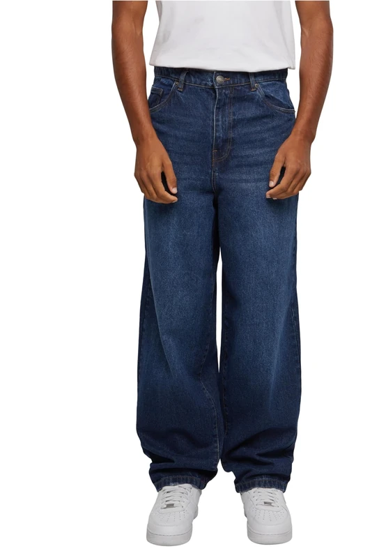 Urban Classics Men's Heavy Ounce Baggy Fit Jeans Pants, New Dark Blue Washed,