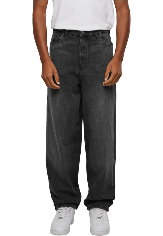 Urban Classics Mens Heavy Ounce Baggy Fit Jeans Pants, Black Washed, 6 UK