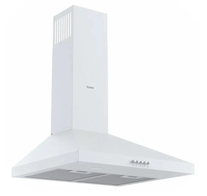 Ferre PH500-PWH 50cm Pyramid Chimney Cooker Hood, Kitchen Extractor Fan, White
