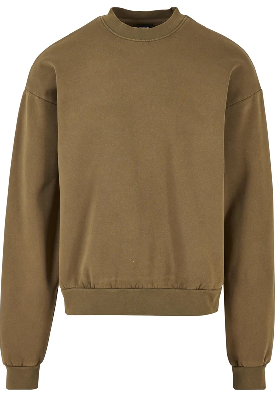 Urban Classics Men's Acid Washed Crew Sweatshirt, Summerolive,