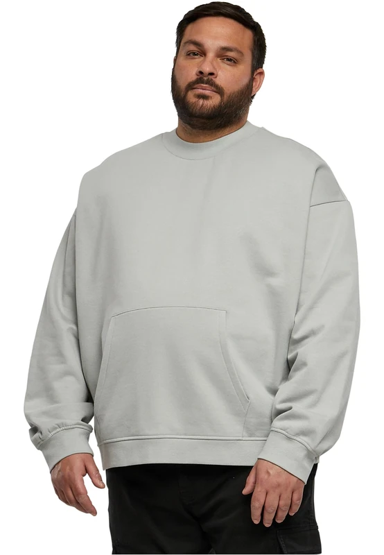 Urban Classics Men's Organic Boxy Pocket Crew Sweatshirt, Lightasphalt, XXXXXL