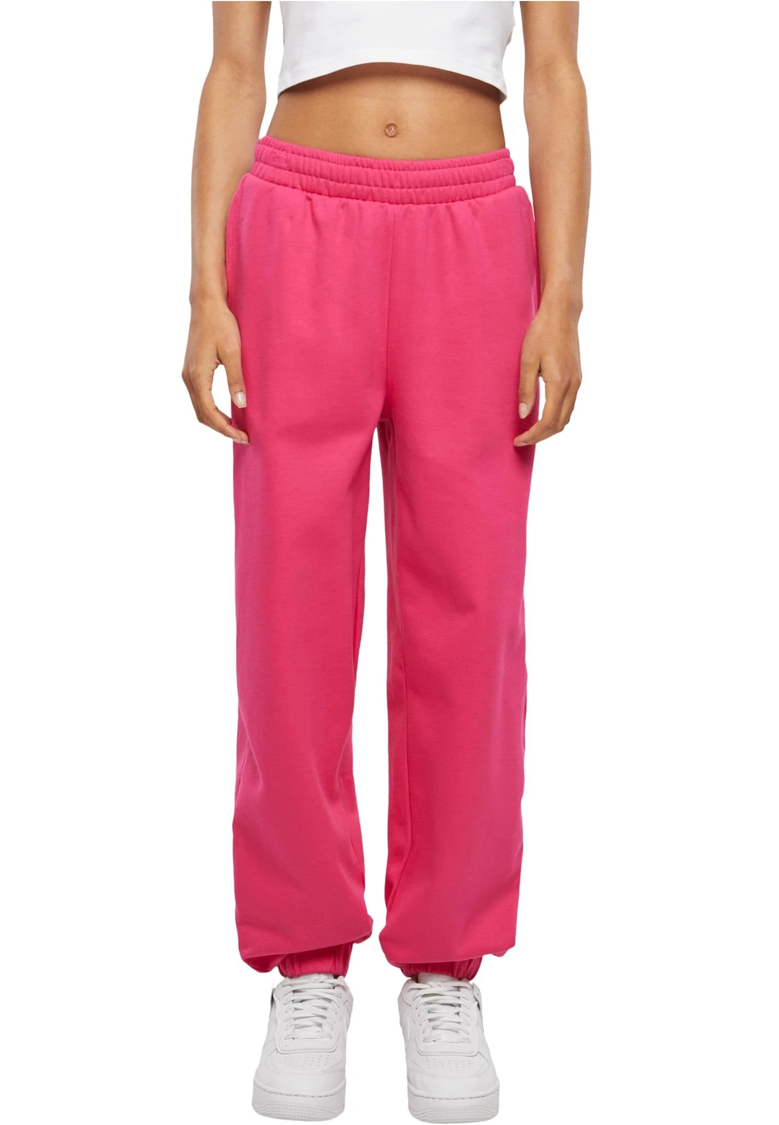 Urban Classics Women's Ladies Organic High Waist Ballon Sweat Pants, Hibiskuspink, XS