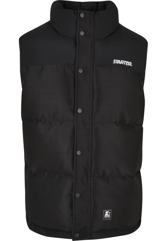 Starter Black Label Men's Starter Puffer Vest Vest, Black,