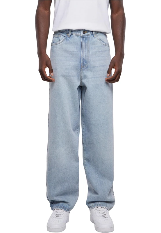 Urban Classics Men's Heavy Ounce Baggy Fit Jeans Pants, New Light Blue Washed, W38