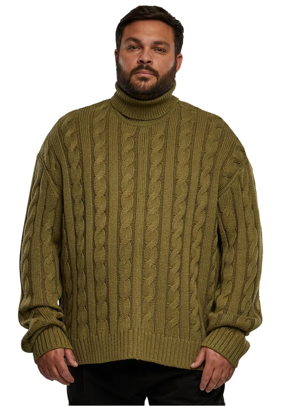 Urban Classics Men's Boxy Roll Neck Sweater Sweatshirt, Tiniolive, XXXXL