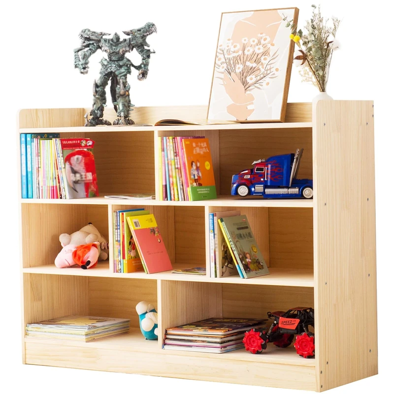 ChubanCraft Wood Storage Cabinet Bookshelf - Natural, 47" L x 12" W
