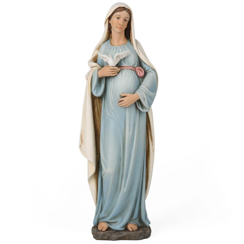 BC Catholic Pregnant Mary Mother Statue, 8.4" H Expectant Mary Figure, Hand Painted Religious Gifts for Pregnant Women,Devoted Home Decor, Classical Renaissance Sculpture by Buildclassic