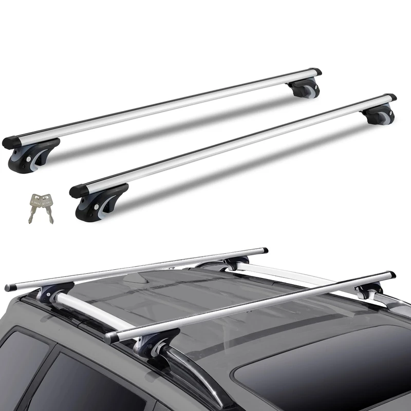 VEVOR Roof Rack Cross Bars, Aluminum Roof Rack Crossbars, Fit Raised Side Rail with Gap, 200 lbs Load Capacity, Adjustable Crossbars with Locks, for SUVs, Sedans, and Vans