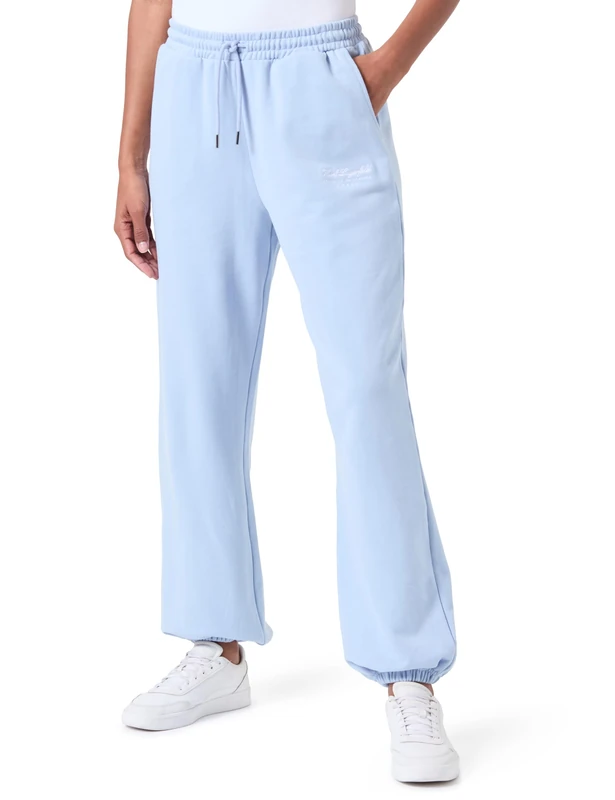 KARL LAGERFELD Women's Hotel Karl Jogger Track Pants, Cashmere Blue, XXL
