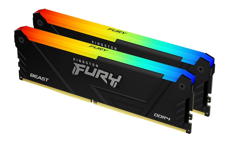Kingston FURY Beast RGB 32GB 3200MT/s DDR4 CL16 DIMM (Kit of 2) Computer Memory KF432C16BB12AK2/32