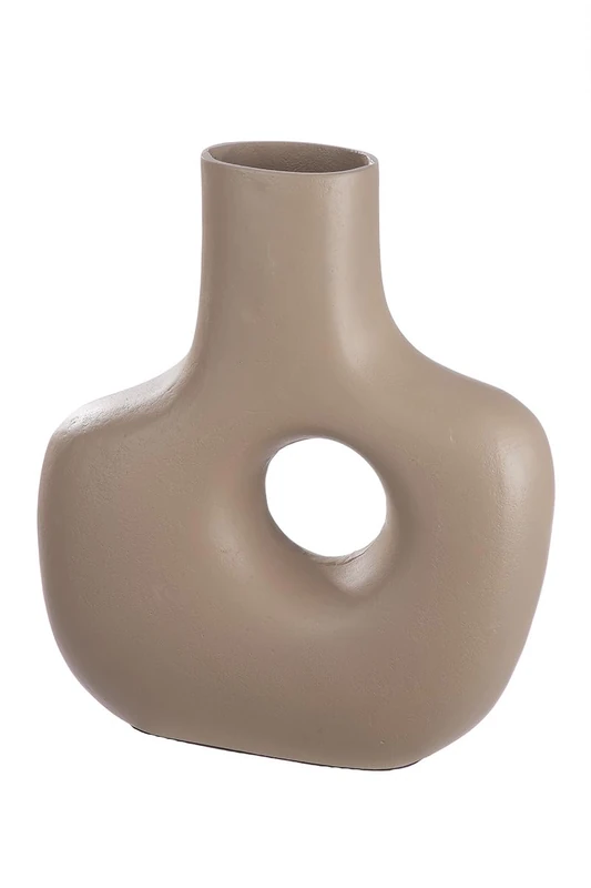Casablanca Decorative Vase Hole Vase - Waterproof Aluminium Flower Vase - Decorative Living Room Autumn - Decoration Birthday - Colour Beige Brown - Height 30 cm