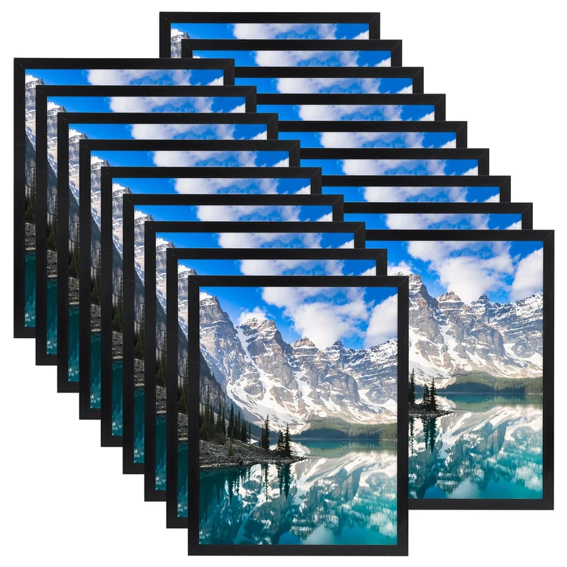 Hoikwo 18 Packs 8.5x11 Black Multi Picture Frames Set for Family Photos, Artwork, Light weight Bulk 8.5 by 11 Frames Pack for Wall Hanging and Table, Stylish Gift Picture Frames, KYXK18811BK