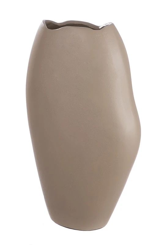 Casablanca Decorative Vase - Waterproof Aluminium Flower Vase - Decorative Living Room Autumn - Decoration Birthday - Colour Beige Brown - Height 33 cm