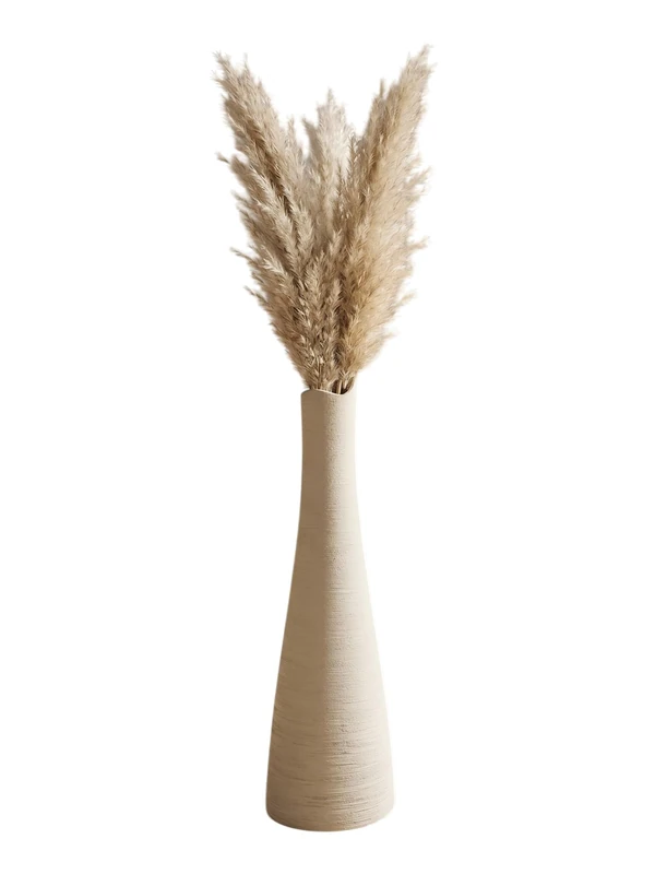 GILDE Decorative Vase XL - Large Ceramic Neck Vase - for Individual Flowers Grasses - Decoration Birthday Wedding - Colour: Cream Height 41 cm
