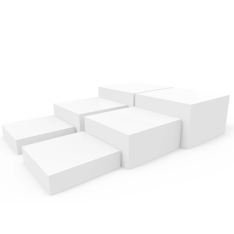 PecMuikee Buffet Risers, Food Display Stands for Catering, Dessert Collectibles & Jewelry Figures Show, Acrylic Cube Nesting Risers with Hollow Bottoms 6PCS 8"9"10" - Image 1