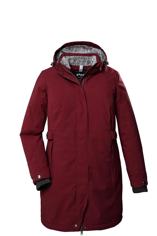 STOY STW 11 WMN PRK 39797-000 Women's Functional Jacket with Zip-Off Hood Wine Red 48