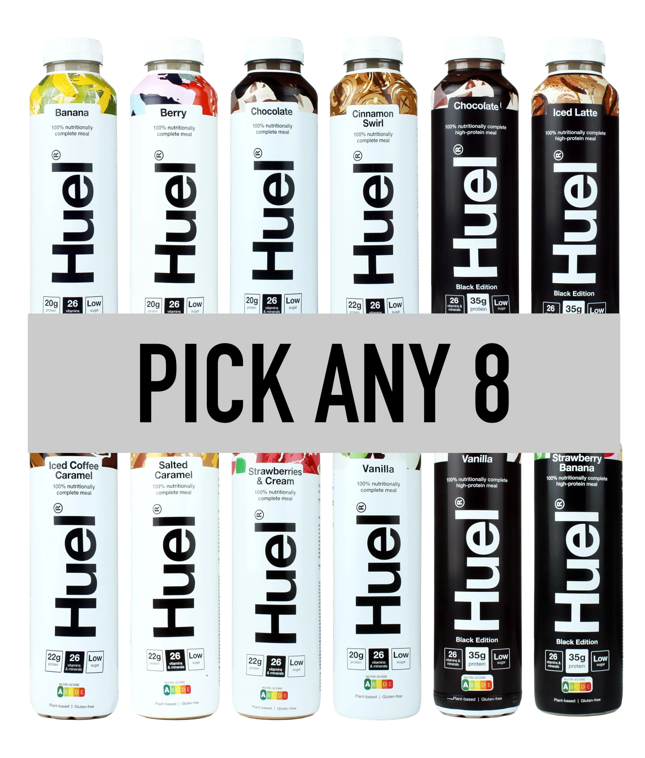 Huel Women’s T-Shirt HUEL HUEL Ready-to Drink - 500ml - Pick any 8-10 Flavours to choose from - Banana, Berry, Chocolate, Cinnamon Swirl, Iced Coffee Caramel