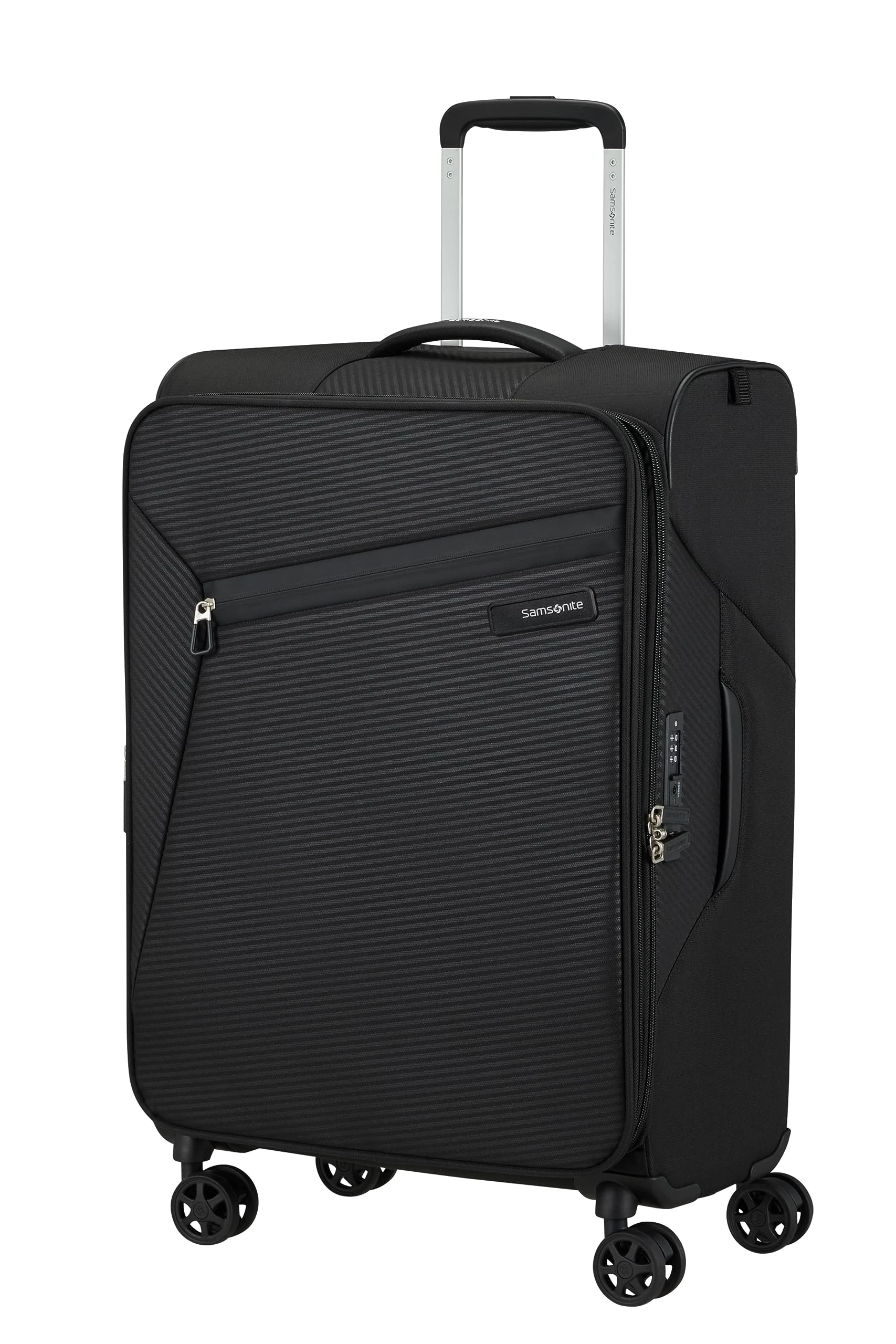 Samsonite Litebeam - Spinner M, Expandable Suitcase, 66 cm, 67/73 l, Black (Black)