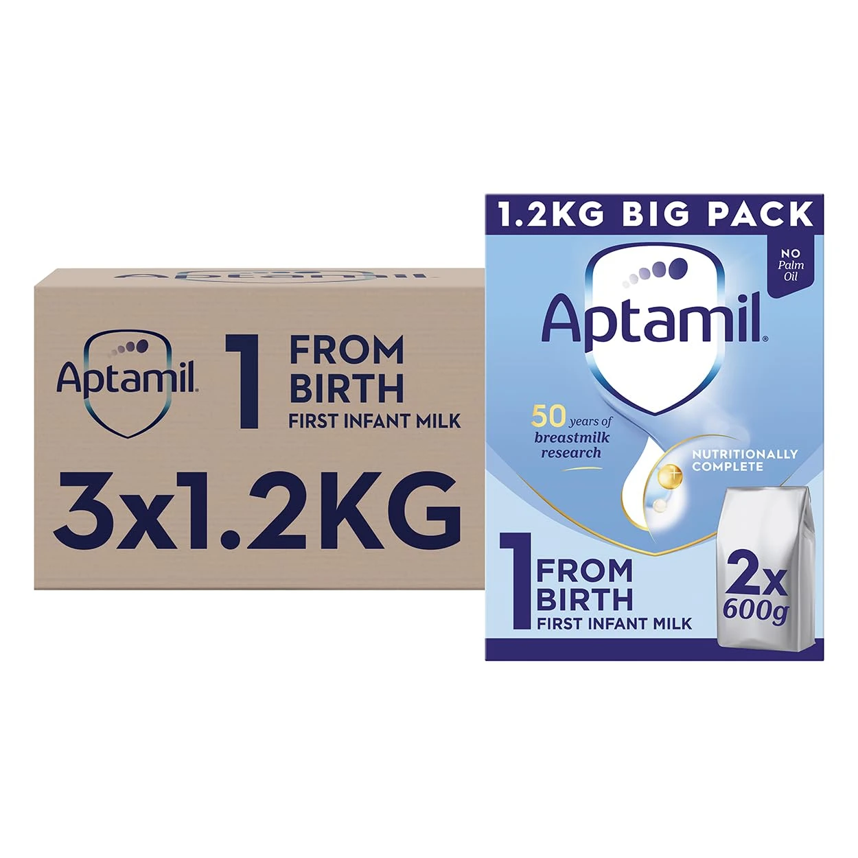Aptamil 1 First Baby Milk Powder, From Birth, 1.2K (Pack of 3)