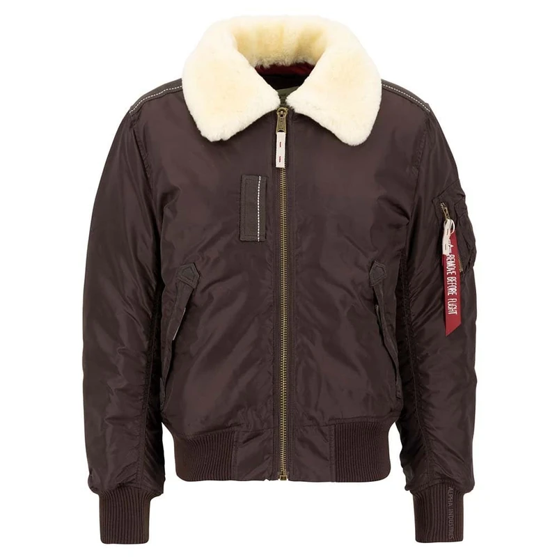 Alpha Industries Injector III Bomber Jacket for Men Hunter Brown