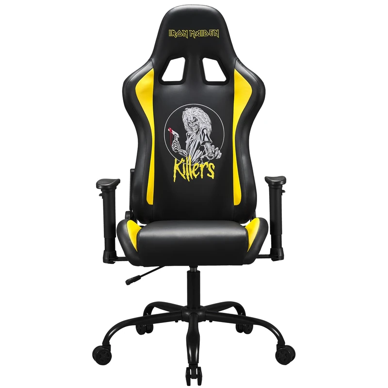Subsonic - Iron Maiden Gaming Chair - Ergonomic Office Chair with High-Density Foam, Reclining Backrest and Adjustable 3D Armrests - Adjustable Height - Black