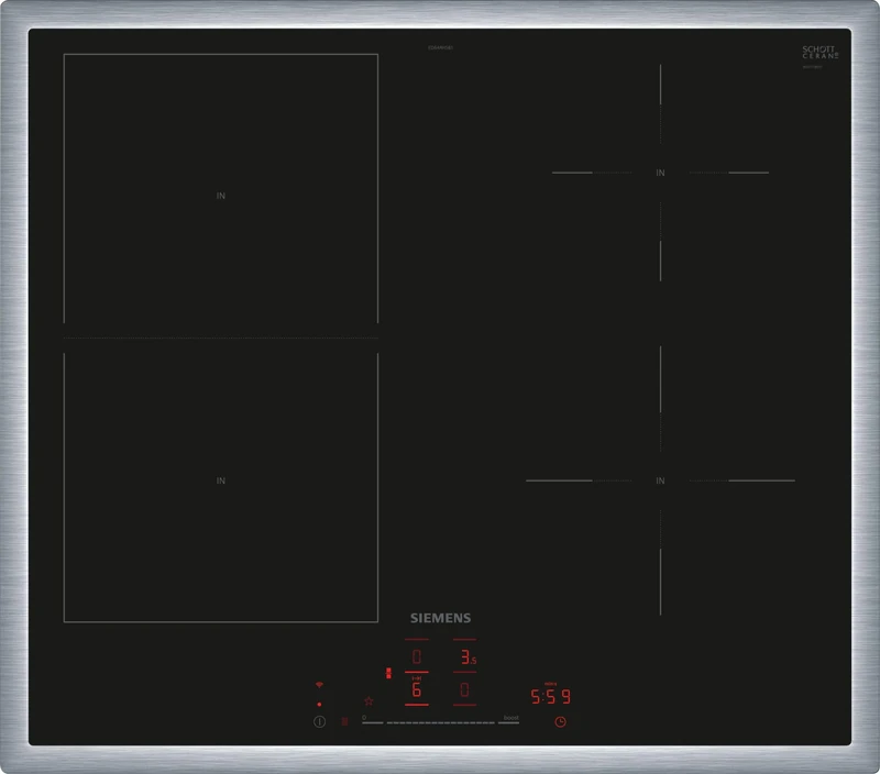 Siemens ED64RHSB1E iQ500 Smart Induction Hob 60 cm Black