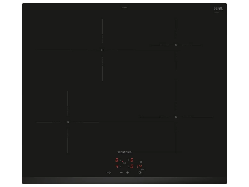 Siemens EI631CFB1E iQ300 Induction Hob, 60 cm, Black, Frameless, PowerBoost, Powerinduction, Fast Cooking, Clean and Safe, Timer