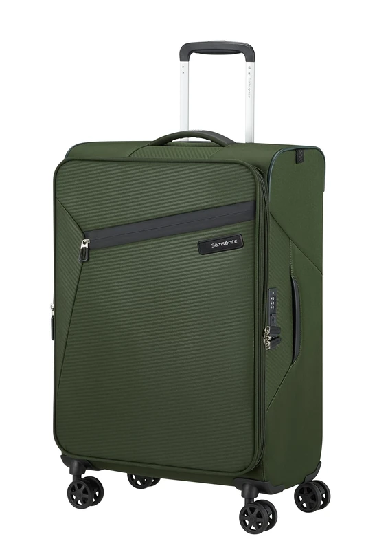 Samsonite Litebeam - Spinner M, Expandable Suitcase, 66 cm, 67/73 L, Green (Climbing Ivy)