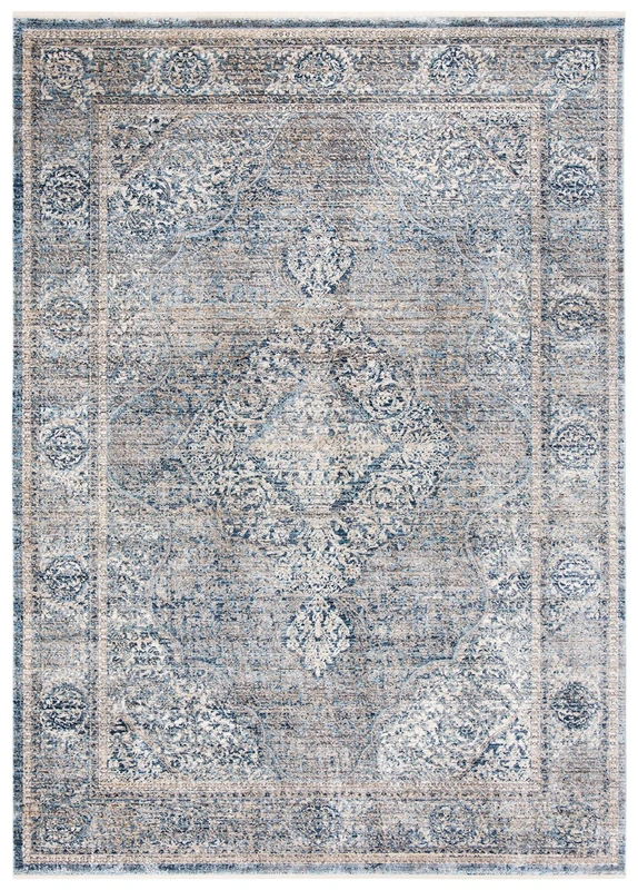 Safavieh Traditional Rug for Living Room, Dining Room, Bedroom - Dream Collection, Short Pile, in Grey and Turquoise, 91 X 152 cm
