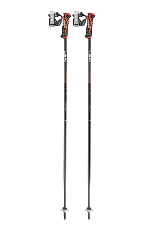 Leki Airfoil 3D Ski Poles, Black-Anthracite-Red, 115 cm