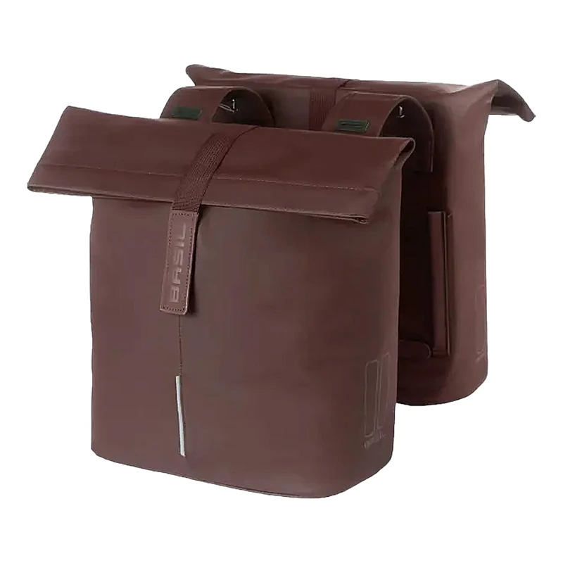 Basil City Bicycle Double Bag, 28-32L, Brown, 12 x 29 x 30 cm