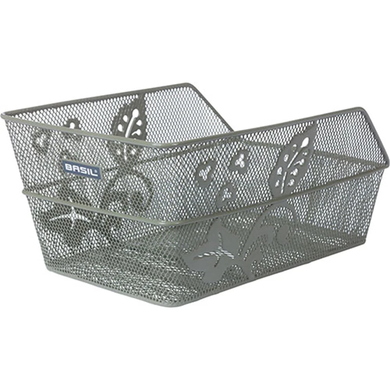 Basil Cento Flower Bicycle Basket - Rear Wheel - Fixed Assembly - Green