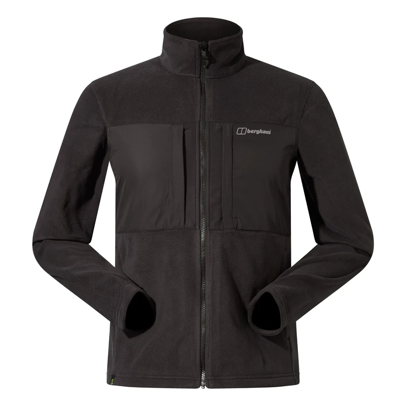 Berghaus Men's Prism Polartec Guide Interactive Fleece Jacket |x Adjustable | Durable, Black/Black, XL