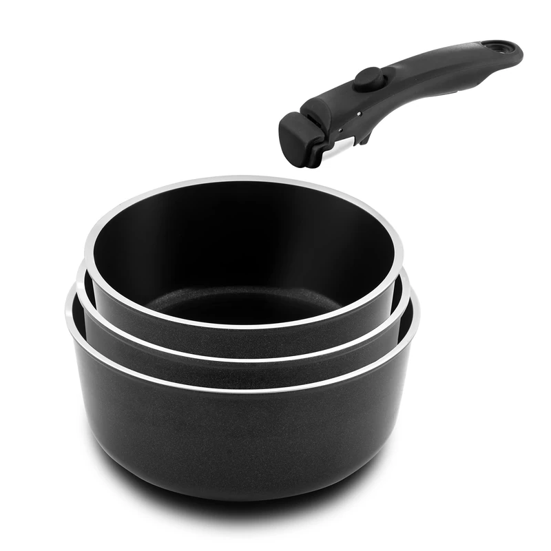 Arom – 3 Saucepans 16/18/20 cm + 1 Handle