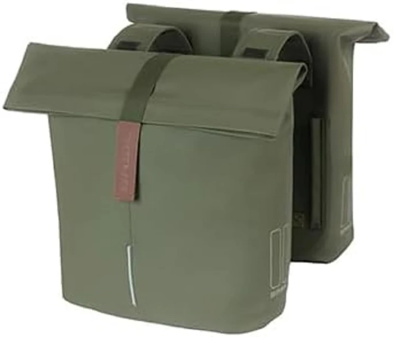 Basil Double Pannier Bag, Moss Green, 12 x 29 x 30 cm - Image 1