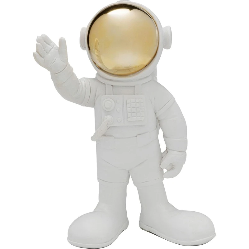 Kare Design Deco Figurine Welcome Astronaut, White, Modern, Each Piece Unique, Handpainted, Gift Idea, Decorative Home Accessories, Home Decor, Room Decor for Living Room, 27x21x13 cm (H/W/D)