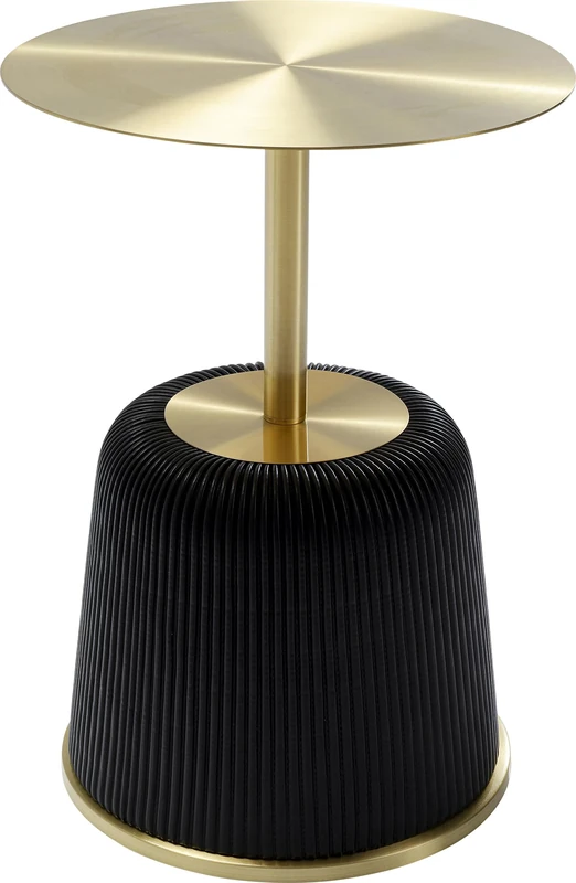 Kare Design Side Table Endless Vegas Black, 40 cm Diameter, Elegant, Steel, Glass, Gist Idea, Sofa Side Table, Round Bedside Table, Room Decor, Home Decor for Living Room, Office, Hallway