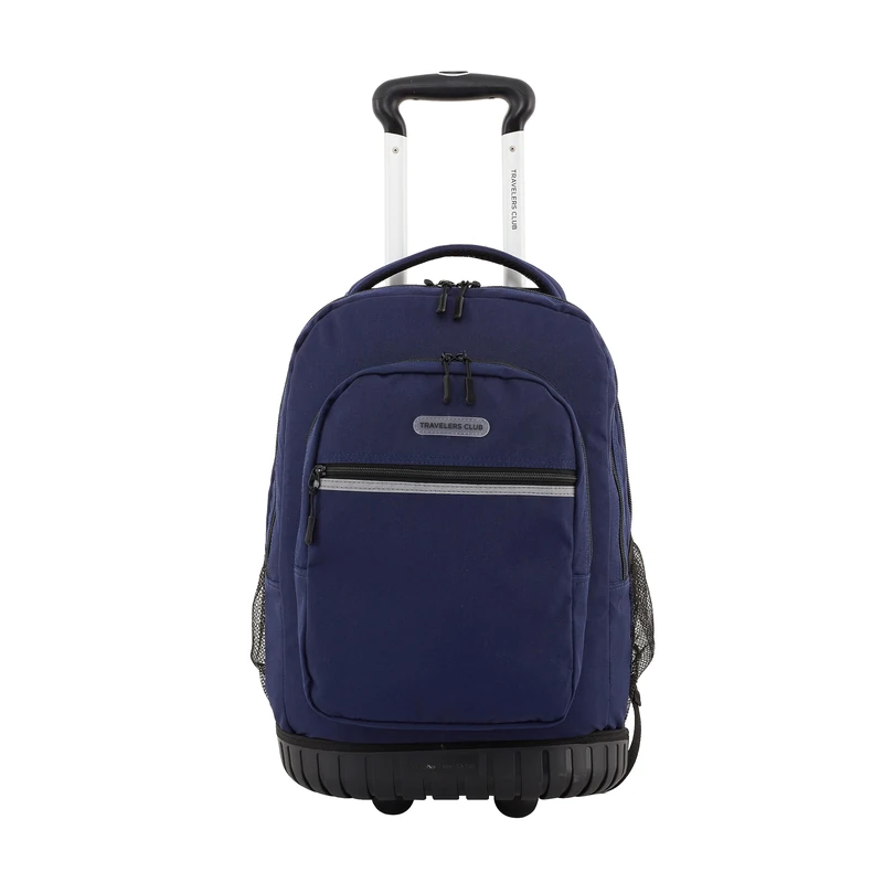 Travelers Club Unisex's 20" Rolling Backpack with Laptop Compartment, Midnight Blue, Inch