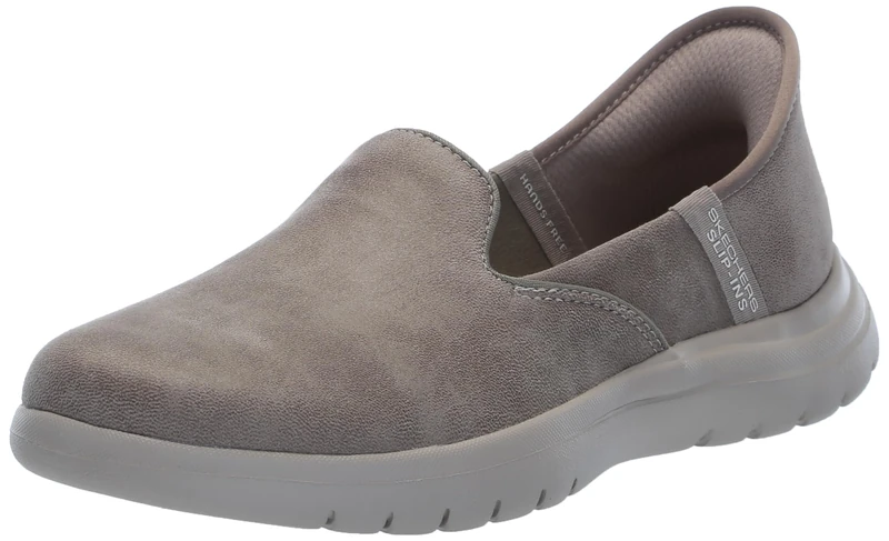 Skechers Women's On-The-Go Flex Captivating Slip-On Sneakers, Taupe Textile, 5 UK