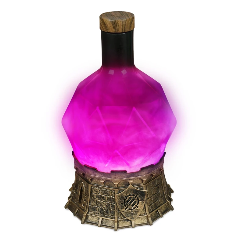 ENHANCE Gaming Sorcerer's Potion Light with Swirling Mystical Brew - Potion Bottle Mood Light Prop for Tabletop Game Immersion, Playroom, Desk Decor - Soft Glowing Whirling Potion (Purple Elixir) - Image 1