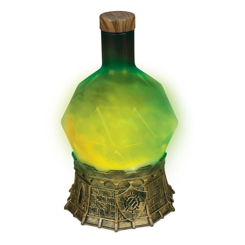 ENHANCE Gaming Sorcerer's Potion Light with Swirling Mystical Brew - Potion Bottle Mood Light Prop for Tabletop Game Immersion, Playroom, Desk Decor - Soft Glowing Whirling Goblet (Green Elixir)