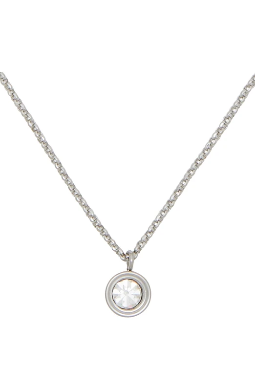 Kate Spade New York SET IN STONE Mini Pendant, Clear/Silver