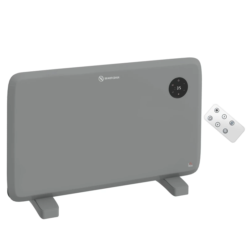 HOMCOM 1200W Electric Panel Heater - Freestanding/Wall Mount