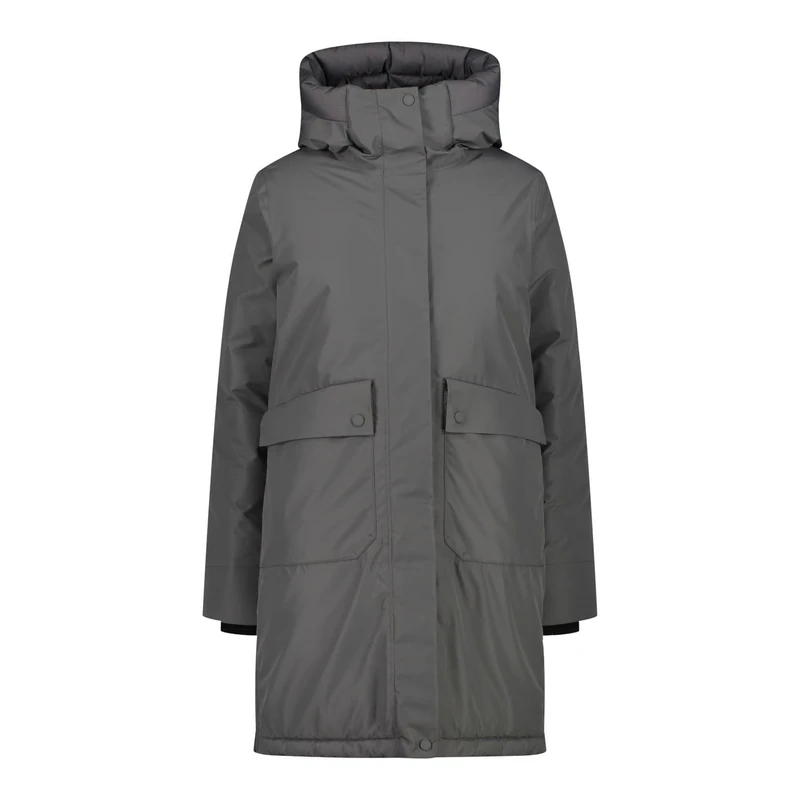 CMP Women's Woman Coat Zip Hood Jacket, Black, 54