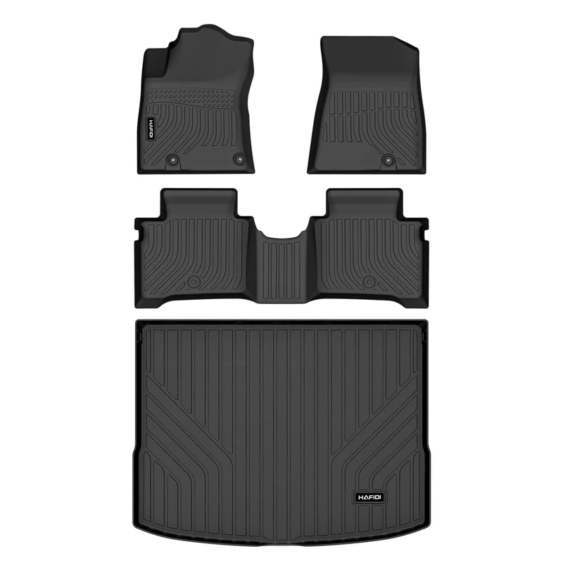 HAFIDI® Floor Mats & Cargo Liner Set Fit for 2023-2024 Kia NIRO & NIRO Hybrid & NIRO HEV (Not for EV & PHEV) All Weather Protection TPE Anti-Slip Car Full Set Floor Liners Custom Accessories - Black