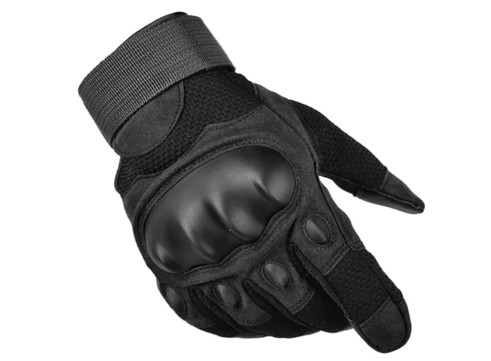 RATASK Heavy Duty Hard Knuckle Gloves, Paintball Airsoft Gloves, Hiking, Camping, motorcycling, Outdoor and Work, (Black, Medium)