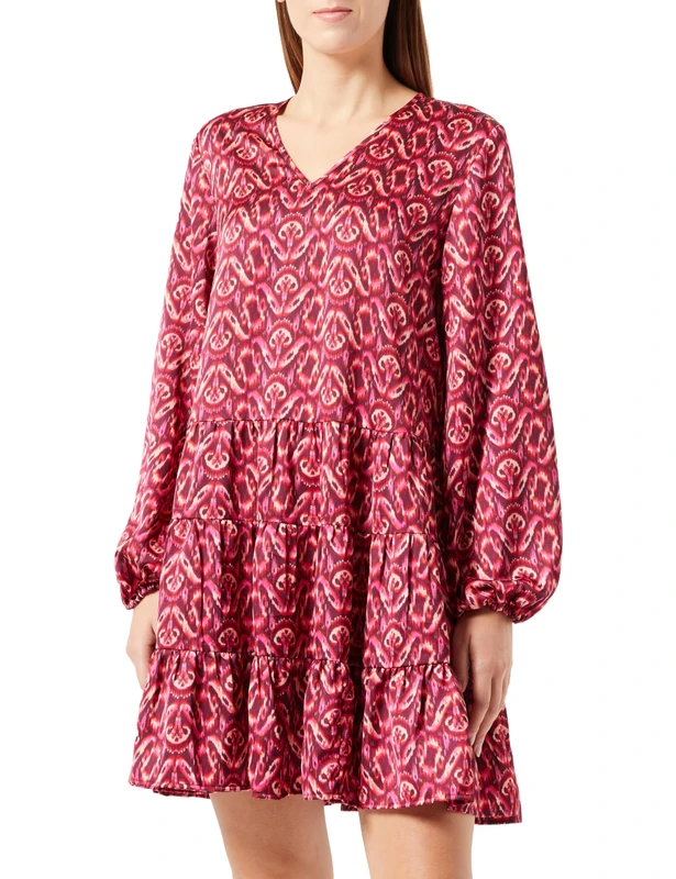 aleva Women's Casual Dress, Pink Multicoloured, S