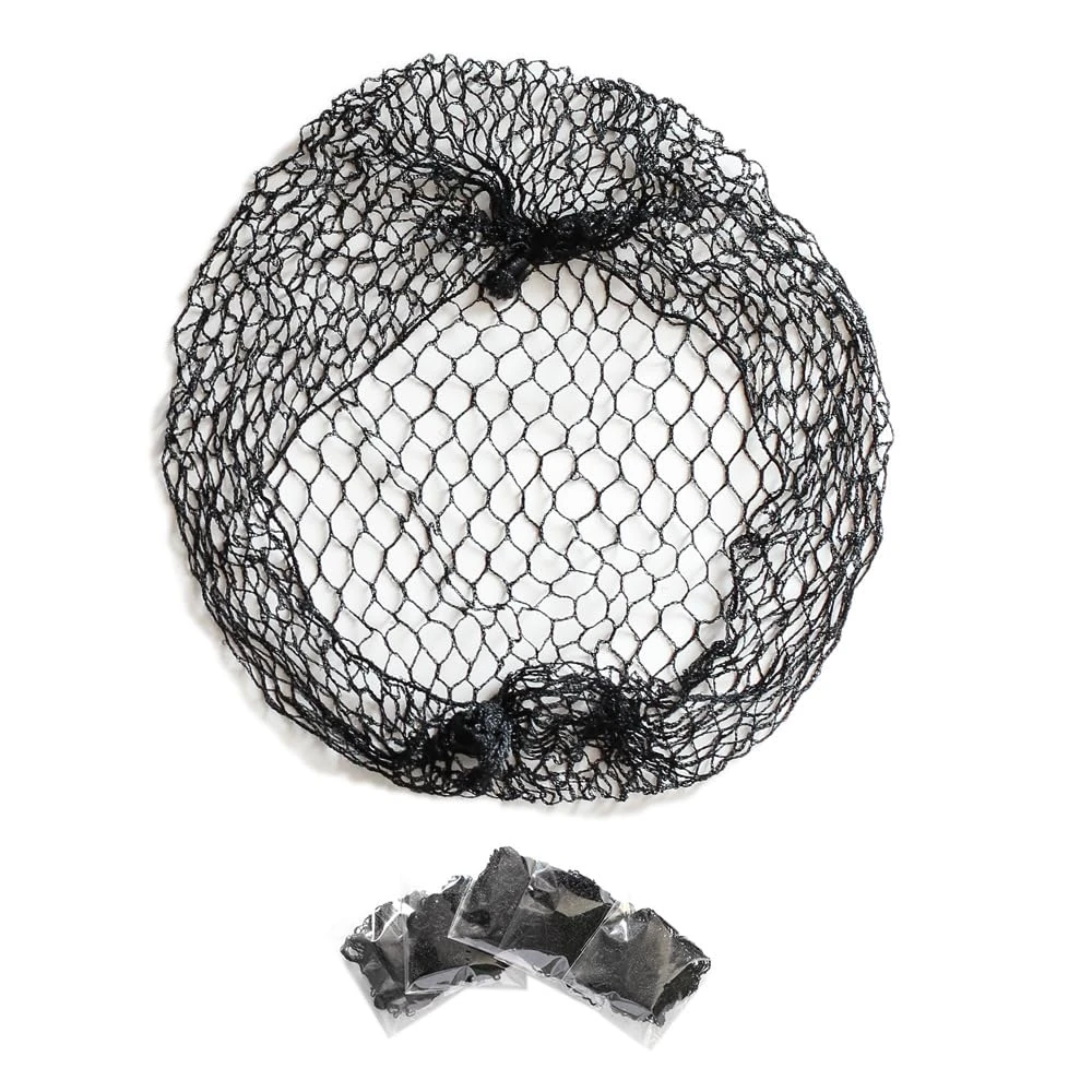 5x Black Slumber Hair Net - Thicker Black Sleep In Hair Net Elasticated edge