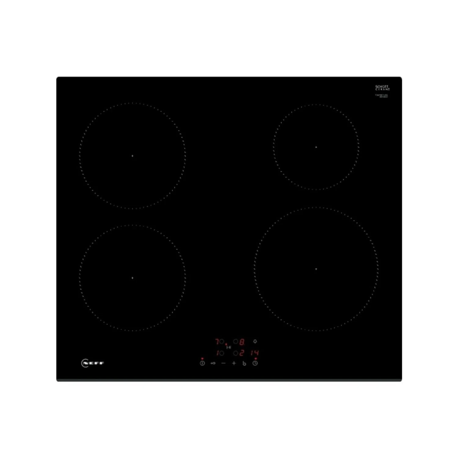 NEFF N30 T36FBE1L0G Induction Hob, Plug and Play Hob (no electrician needed), PowerBoost, Touch Control, Black, 60cm Wide, 4 burner zones